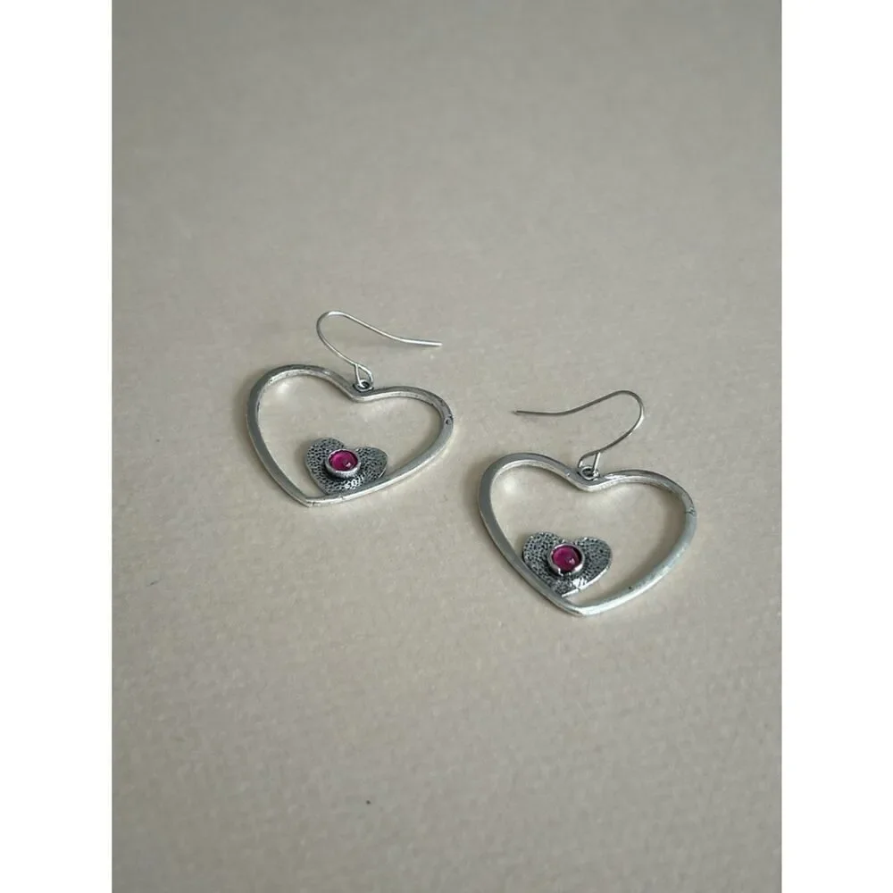Boho heart dangle earrings S1363